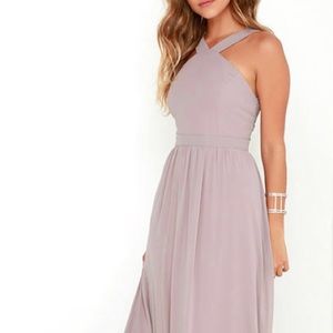 Lulus Air of romance taupe maxi dress size medium